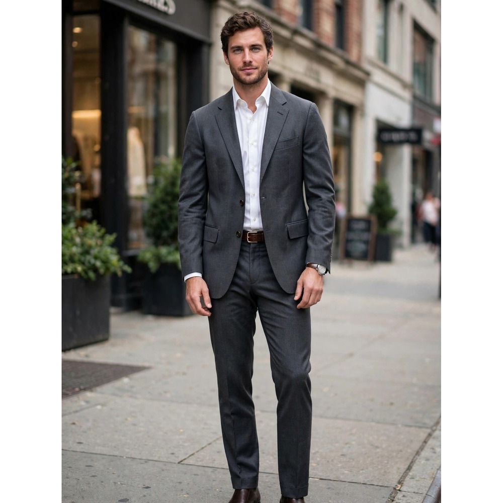 Brooks Brothers Red Fleece Mens 38S Charcoal Gray Wool Blazer Marzotto Italian